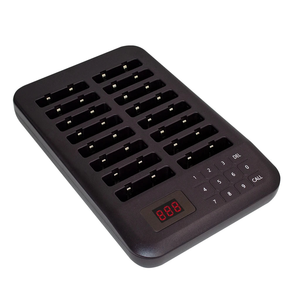 Calling System With 16 Pagers Buzzer Light Vibration 4 Modes Keypad Transmitter Guest Paging Coaster For Restaurant Coffee Shop