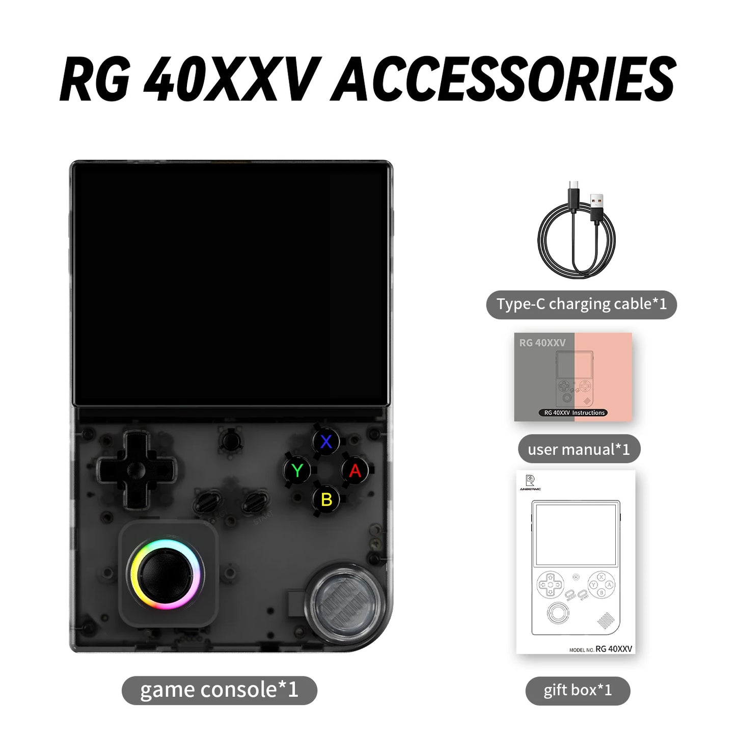 Anbernic RG40XXV Retro Handheld Game Console 4'' IPS Screen Linux RGB Joystick Video Player Supports 5G WIFI Streaming HD-Output