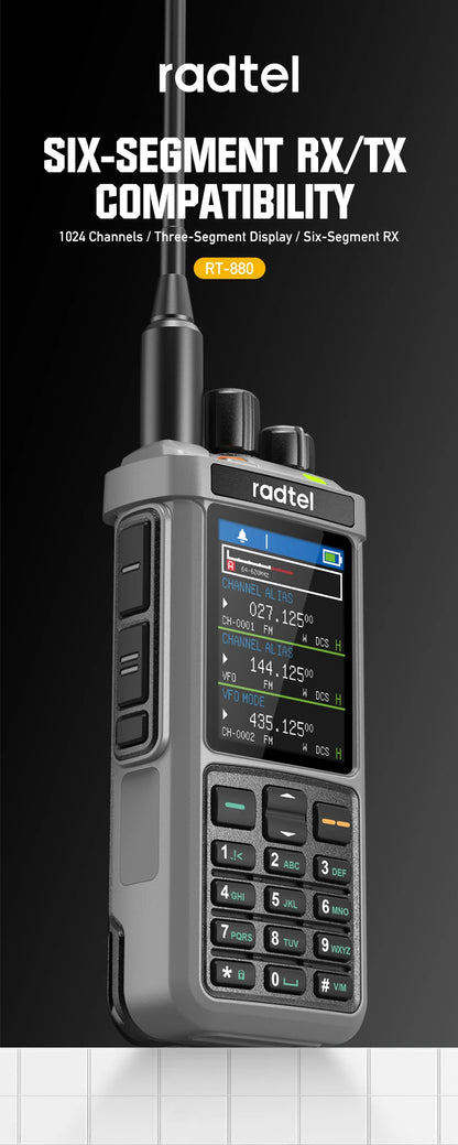 Radtel RT-880G 10w APRS+GPS Ham Radio with Cross Band Repeater Short Wave HF SSB CB  Walkie Talkie  AM USB LSB CW 1024 Channels