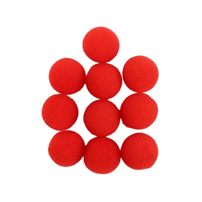 10pcs Magic Sponge Ball Red Magic Props Comedy Tricks Finger Sponge Play Ball Gift for Kid Halloween Party Masquerade