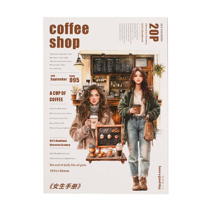 JIANQI 20 Sheets PET Die cut Stickers book Girl's Handbook Decorative handmade Scrapbooking Material Diary Album Craft Supplies
