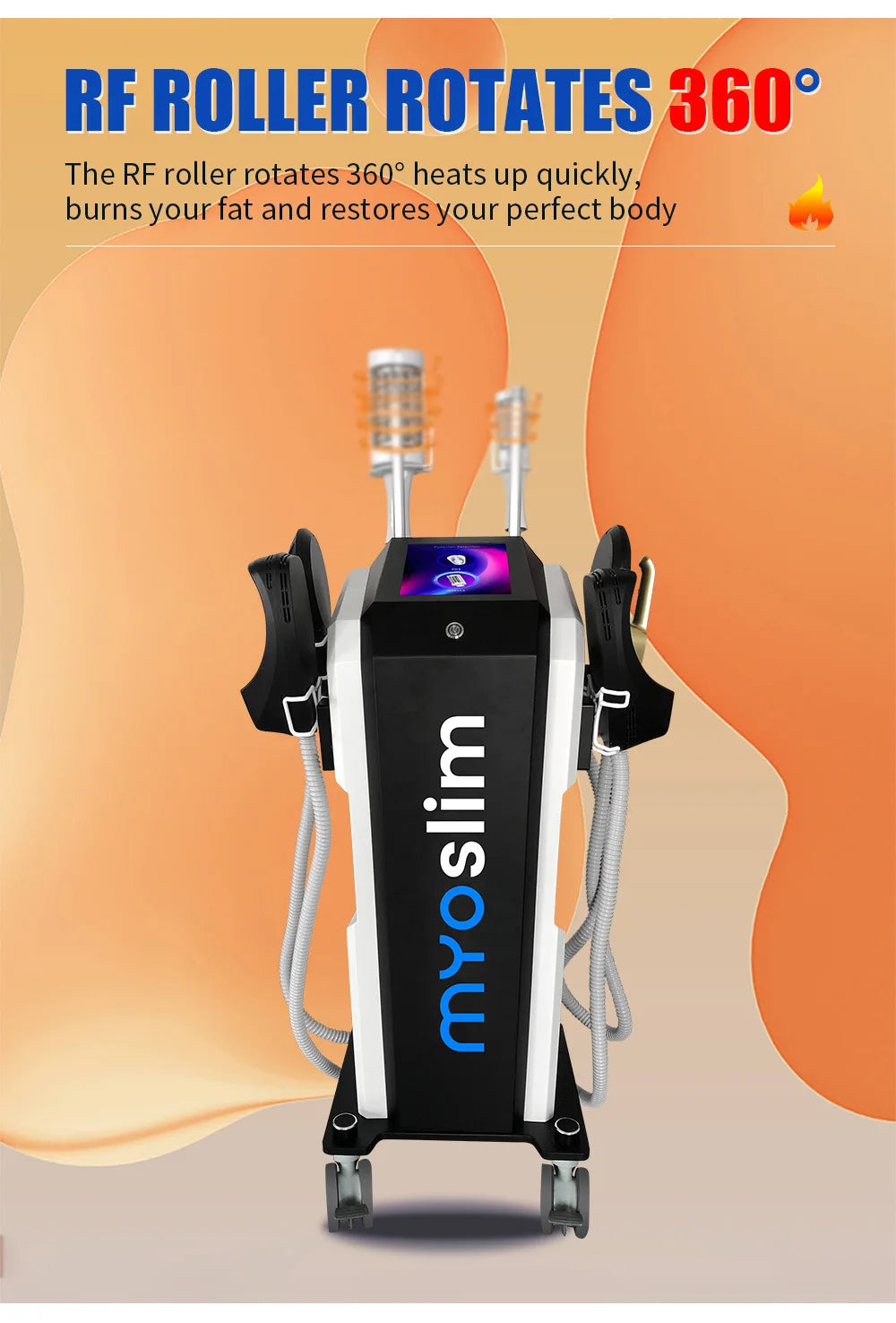 6500W MYOslim Sculpting Butt Lift Machine 2 in 1 Body Sculpt Machine RF Roller Muscle Stimulator Body Shaping Massage Equipment