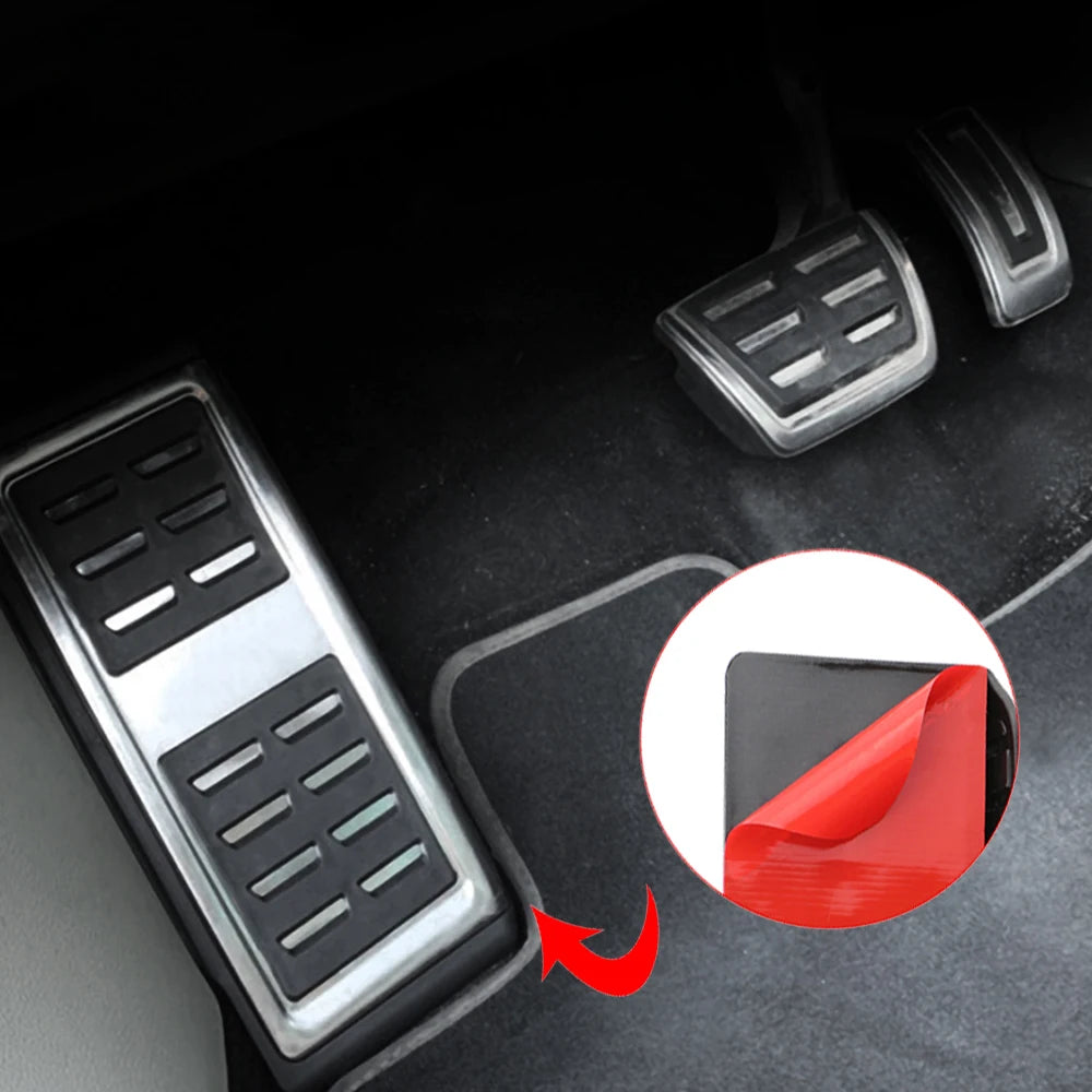 for Volkswagen VW Polo Virtus 2018~2024 Accelerator AT MT Car Pedals Gas Brake Footrest Stainless Steel Non-slip Pedal Cover Pad