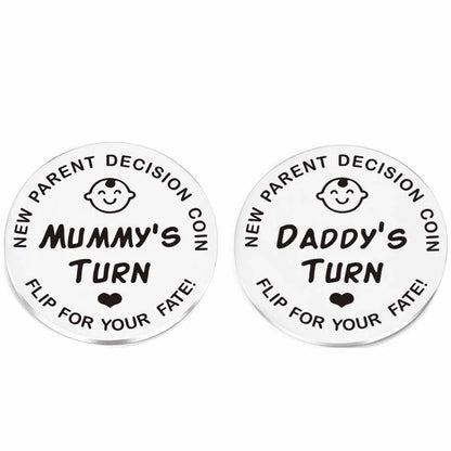 1pcs Funny Baby Gift New Parents Decision Coin Double Sided Pregnancy Gifts New Dad Mom Gifts for First Time to be Daddy Mummy