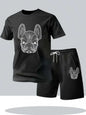 Summer Men's Quick Dry Casual Short Sleeve T-Shirt And Shorts Set City Street Fashion Running Sports 2-Piece Suit