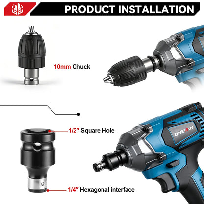 ONEVAN 1200N.M Torque Brushless 4 Gears Electric Impact Wrench 1/2 inch Cordless Screwdriver Tool for Makita 18V Battery Pin