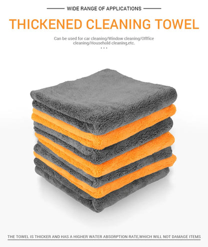 SEAMETAL 600GSM Microfiber Car Cleaning Towel 1/3/6/9pcs 40X40cm Thickened Car Wash Towels Auto Detailing Care Drying Cloth Rags