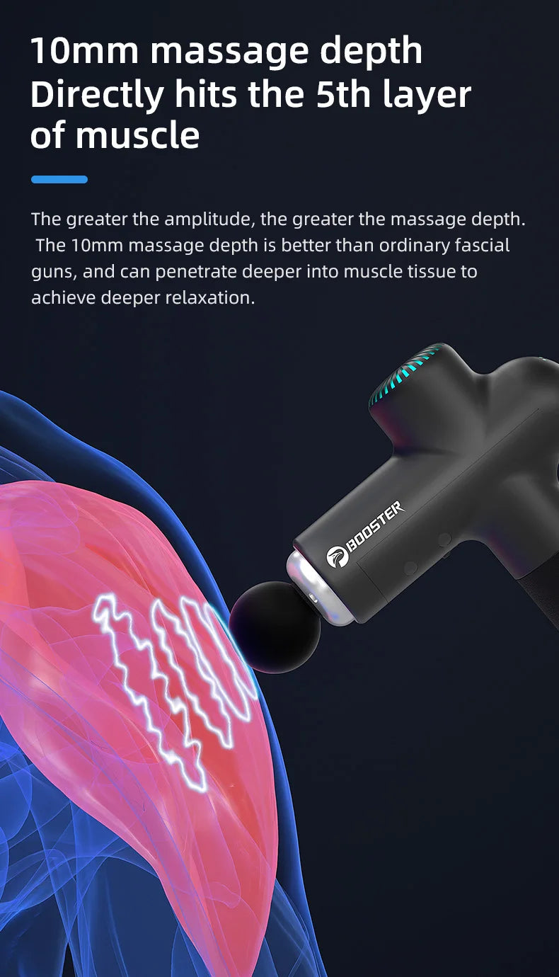 Booster Massage Gun Electric Neck Massager 7.4V  Smart Hit Fascia Gun for Body Massage Relaxation Fitness Electric Muscle Massag