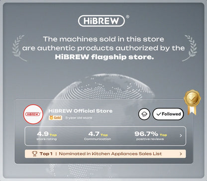HiBREW Coffee Machine 4in1 Multiple Capsule Espresso Dolce Milk Nes ESE Pod Powder Coffee Maker Stainless Metal H3D