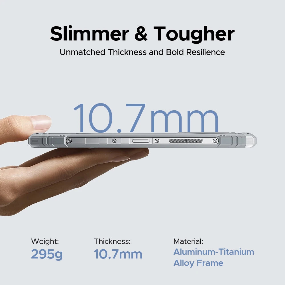 DOOGEE Blade10 Ultra Energy Rugged Phone Gemini AI 10.7mm Ultra-thin 6150mAh Battery Android 15 Widevine L1 Smartphone NFC