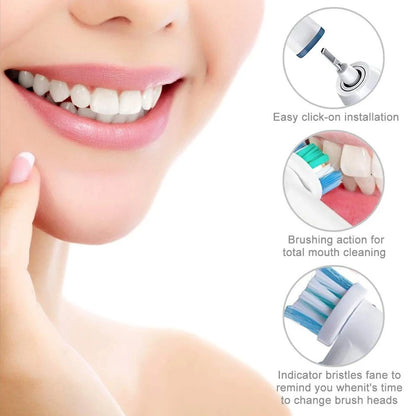 4PCS FlossAction Replacement Brush Heads For Oral B Sensitive Clean Pro Health D16 D12 8860 8875 8900 8950 Electric Toothbrush