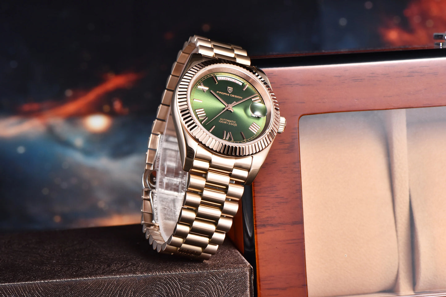 PAGANI DESIGN 2026 New Luxury Rose Gold DD40 Automatic Watch For Men 8285 Mechanical Wristwatch Men Stainless Steel Waterproof