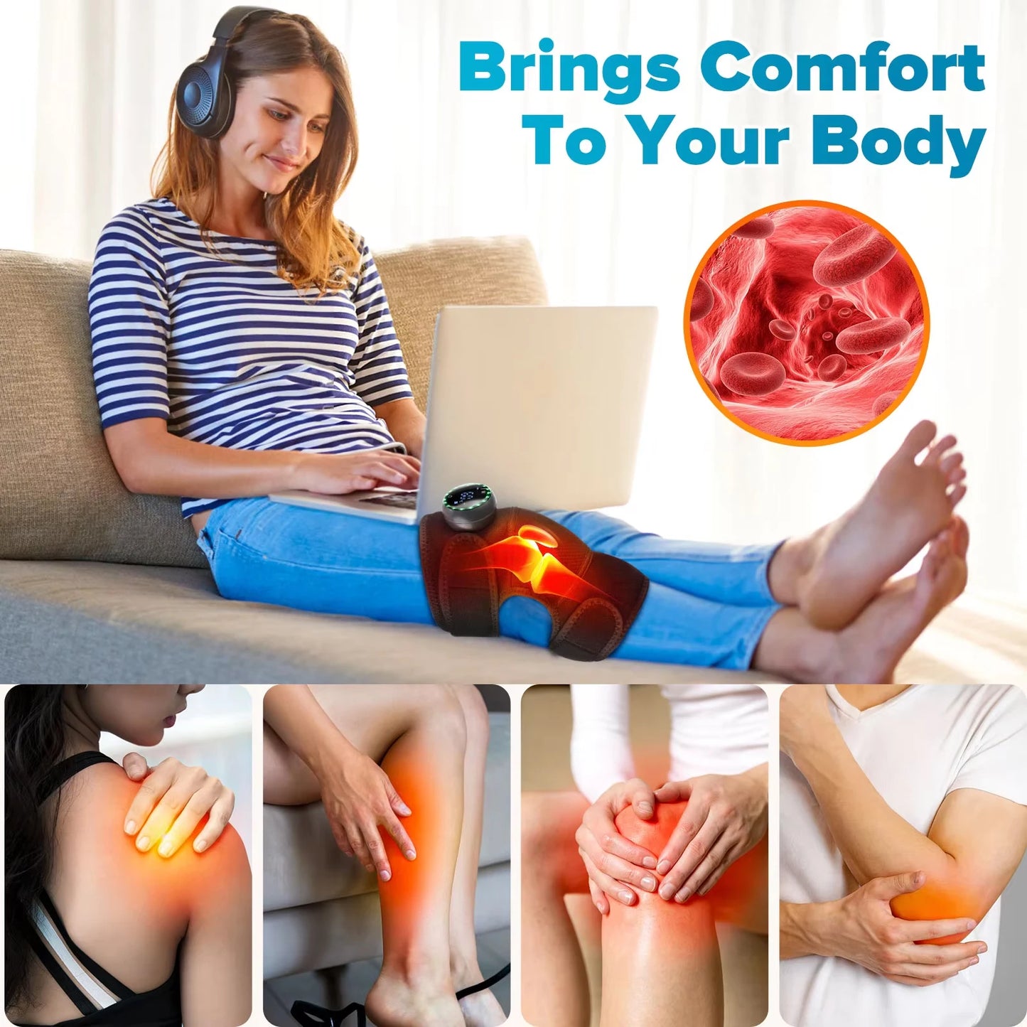 Electric Shoulder Heating Pad 3-Speed Vibration Muscle Relax Belt Thermal Massager Shoulder Neck Health Care Support Brace
