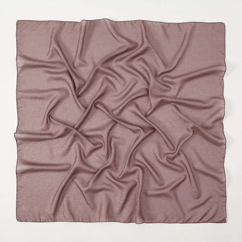 90*90cm Square Chiffon Hijab Scarf Women Solid Color Muslim Soft Head Scarf Islamic Shawls and Wraps Headband Musulman Scarves
