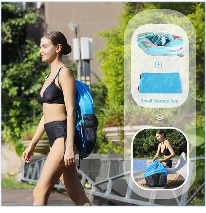 Mambobaby Gentle Skin-Safe Flamingo Air-Free Chest Float with Flat Canopy B503-143-W-Z Baby Swimming Ring Infant Water Circle