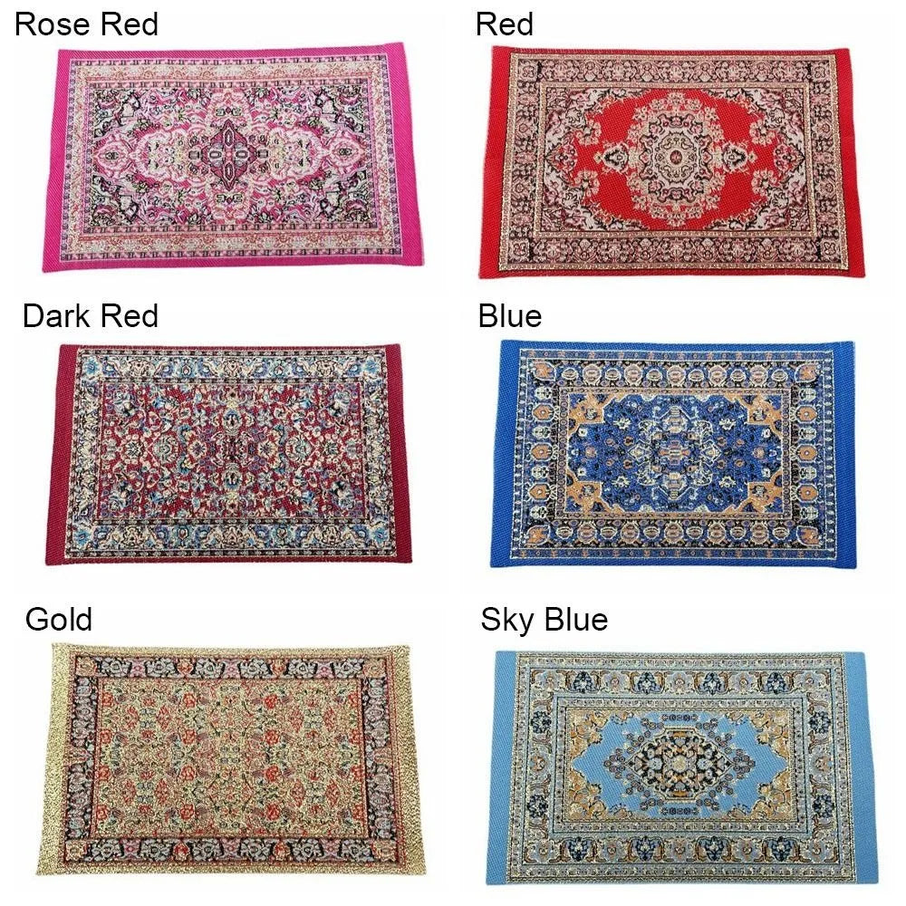 Turkish Style Miniature Weaving Rug Playing House Floor Coverings Dollhouse Carpet  1:12 Scale Doll Accessories