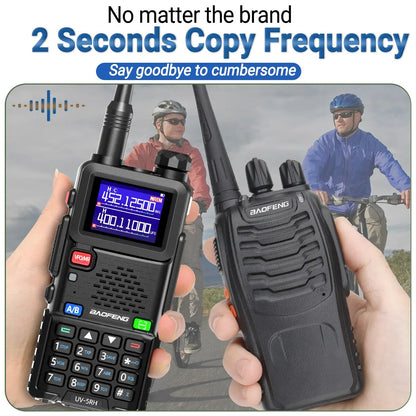 Baofeng UV 5RH 10W Full Bands Walkie Talkie Wirless Copy Frequency Type-C Charger Upgraded UV 5R Transceiver Ham Two Way Radio