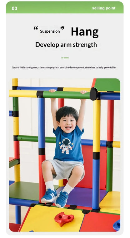Kids Indoor Climbing Frame With Slide For Sensory Training And Intellectual Development Play Equipment