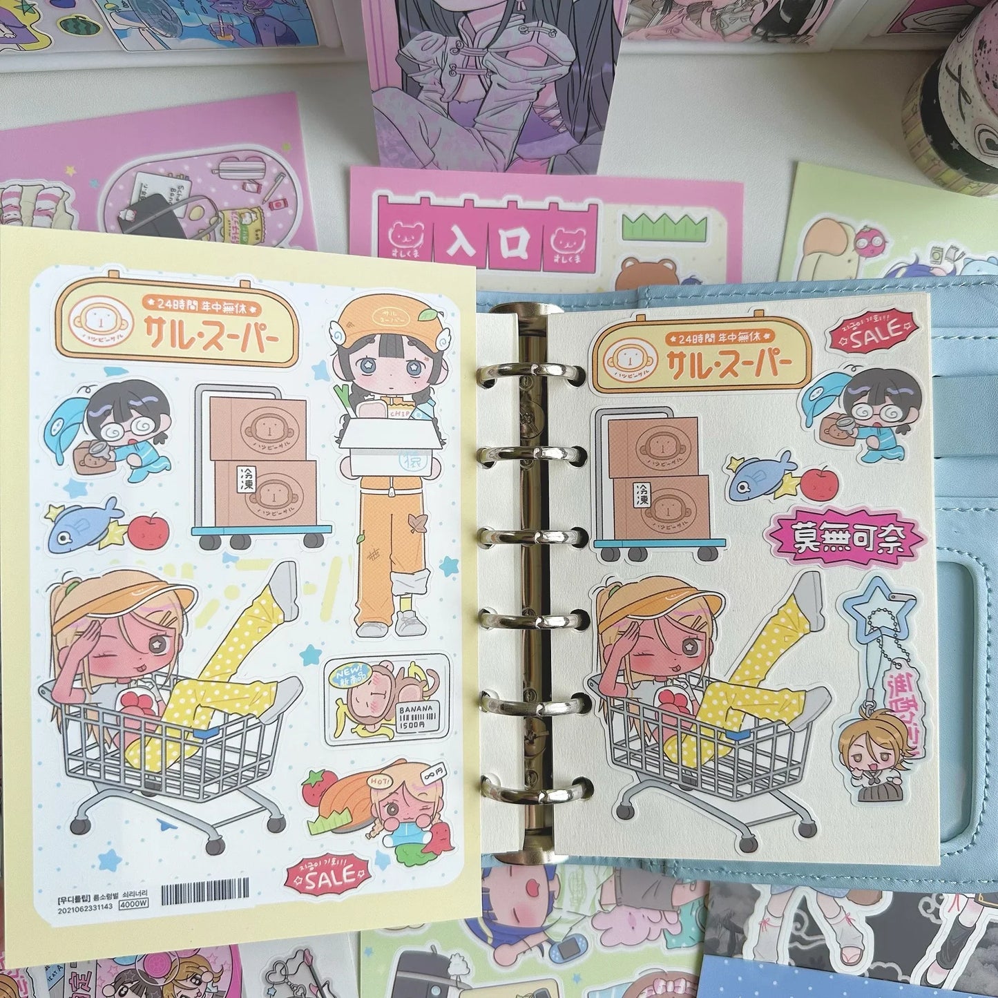 Cute Sweet Cool Japanese Shibuya Girl Sticker Korean Kawaii Cartoon Y2k Stickers Hand Account Diary Scrapbook Decorative Sticker