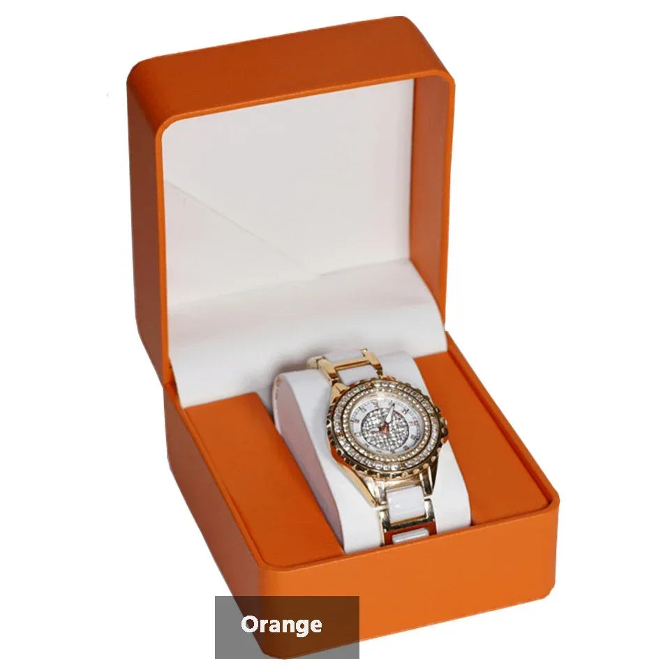 Black Single Watch Gift Box with Pillow PU Leather Wristwatch Display Case Organizer for Men Clamshell PU leather watch case