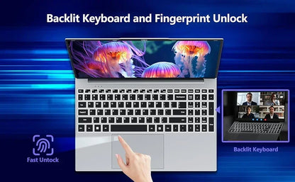 15.6 Inch 4K HD Gaming Laptop Intel Core i9-9900 Windows 11 16GB RAM 1TB SSD Ultra Thin Portable Business Notebook Computer