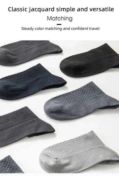5Pairs/Lot Men's Socks High Quality Bamboo Fiber Business Breathable Deodorizing Socks Men's Casual Socks Large Size EU38-46