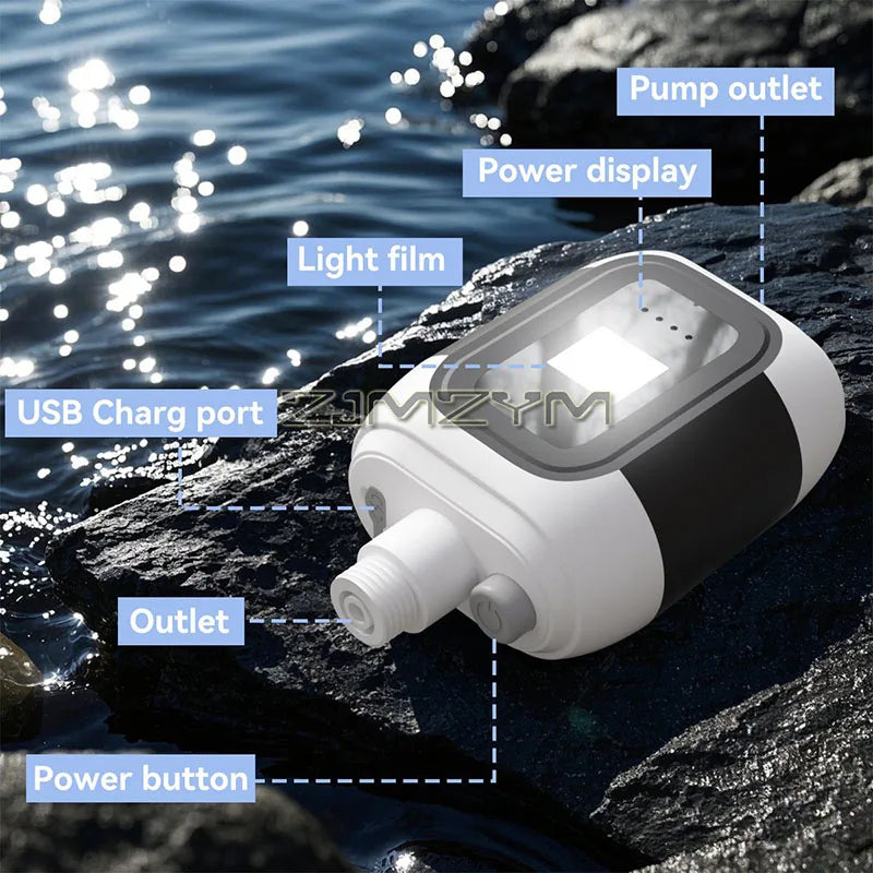 Electric Shower Pump Portable Rechargeable Waterproof Outdoor Camping Shower Kit With Light Booster Pump
