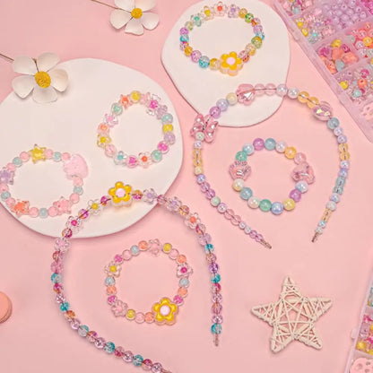 24 Grid DIY Handmade Beaded Kit Acrylic Creative Beads Bracelet Making Kit Cute Kawaii DIY Jewelry Making Kit Educational Craft