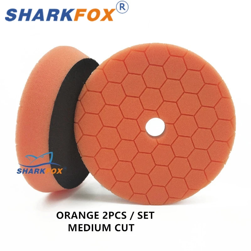 Sharkfox Polishing Pads 3/5/6 Inch Germany Foam Buff Sponge Pads Auto Car Buffing Pad Set for DA/RO Polisher Buffer Tools
