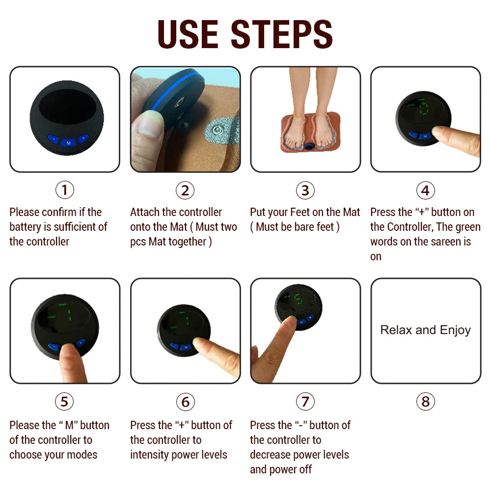 3D Smart Foot Massage Pad Feet Massager Improve Blood Circulation Relax Muscles Slim Legs Foot Pad Rechargeable