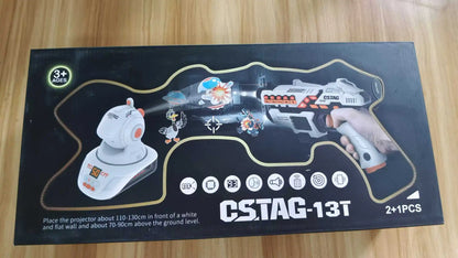 CSTAG Projector Shooting Game Guns Set New Kids Gifts Science&Imagination Toy For Boys Laser Tag Infrared Pistol Guns Game Toys