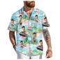 Custom Face Hawaiian Shirt Unisex Funny Personalized 3D Printed Button Shirts 2025 Beach Short Sleeves Lapel Shirts DIY Blouses