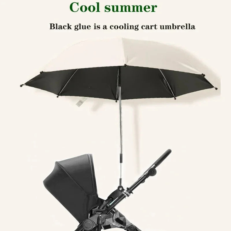 Baby Stroller Umbrella, 360° Adjustable Folding Parasol, UV Sun Rain Protection Universal Stroller Sunshade Canopy Cover
