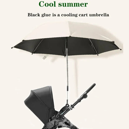 Baby Stroller Umbrella, 360° Adjustable Folding Parasol, UV Sun Rain Protection Universal Stroller Sunshade Canopy Cover