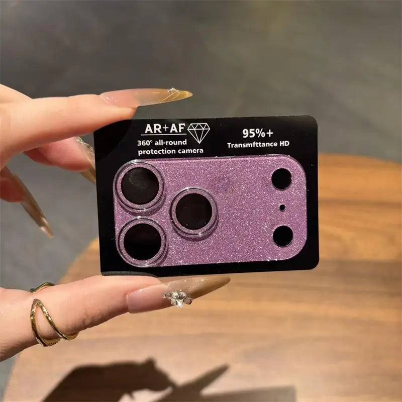 Glitter Bling Full Camera Shield Protector For iPhone 17 Pro 17 ProMax 17 Lens Guard Tempered Glass Film Ring Back Cover
