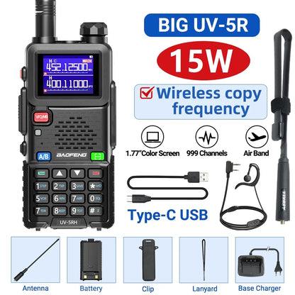 Baofeng UV 5RH 10W Air Band Walkie Talkie Long Range Wirless Copy Frequency Type-C Baofeng UV 5R MINI UV 21 PRO 2 Way Ham Radio