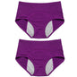 2pcs Women's Physiological Briefs Girl Menstrual Panties Ladies Period Leak Proof Panty Mid Waist Ice Silk Underwear