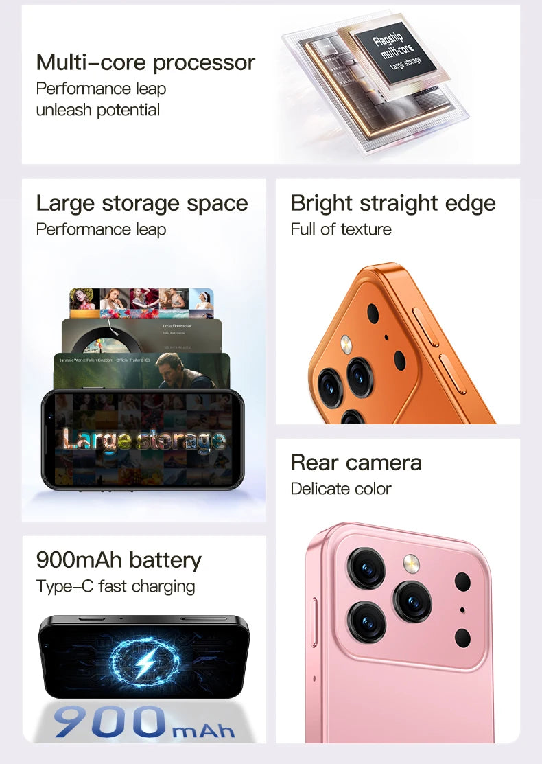 SERVO 17SE mini Smartphone Android Dual SIM 3G Network 2GB RAM 16GB ROM 3.0-inch Tiny Screen‌ Phones Face Unlock GPS WiFi Camera Small Pocket Cellphone