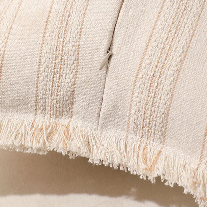 Summer Boho Pillow Covers 30x50 Living Room Sofa Fringed Edges Decorative Striped Throw Pillow Cover BreathableHome Decor