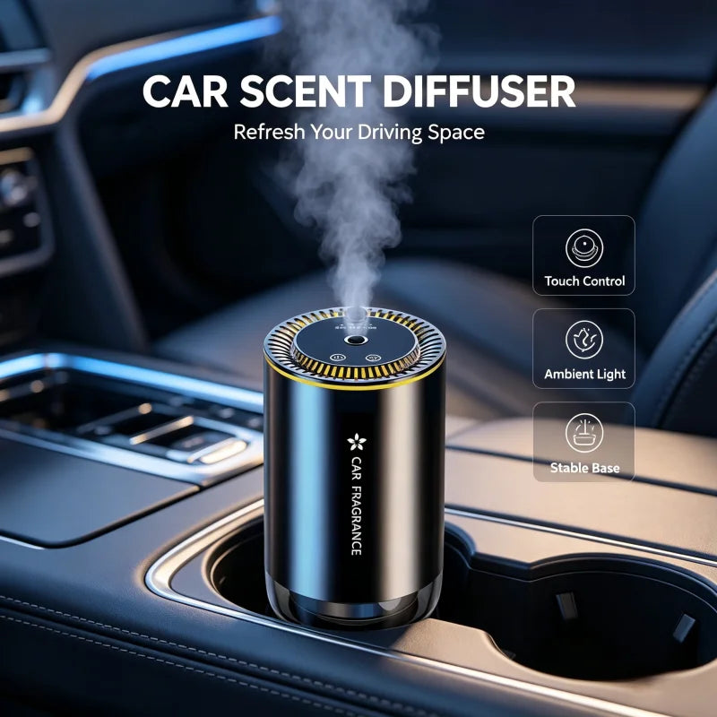Smart Car Aroma Diffuser Set with 3 Bottles Essential Oils, Rechargeable Automatic Spray Car Air Freshener, Intelligent Car Perfume Aromatherapy Machine for Car & Home