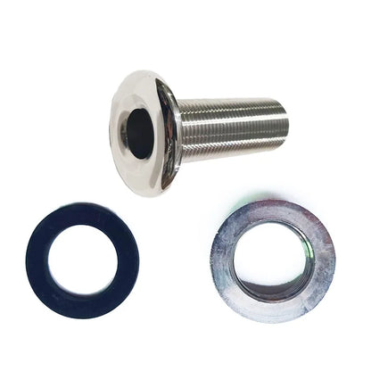 Marine Thru Hull Water Drain Boat Hardware Fitting Accessories 3/4" Hose Barb Silver 1 Pc Water Outlet Stainless Steel 26.5mm