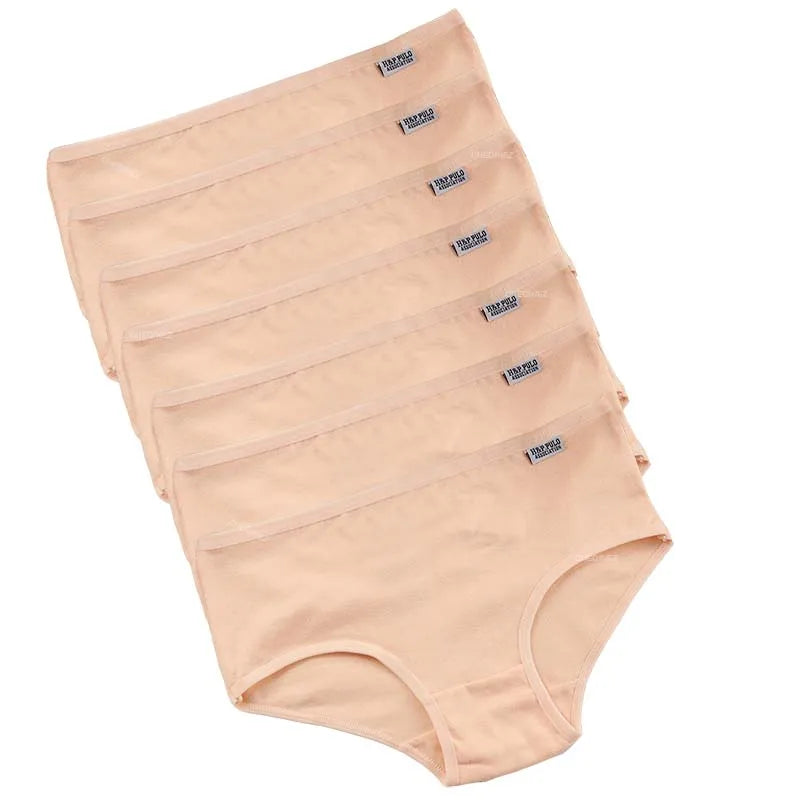 7Pcs/Lot Plus Size Underwear Women's Panties Cotton Girl Brief Sexy Lingeries Shorts Underpant Solid Panty Female Intimate M-4XL