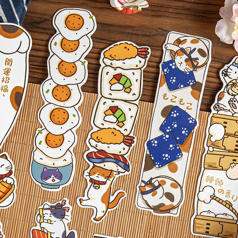 30 Sheets/Set Cute Cat Bookmark for Reading Creative Cat-Shaped Paper Bookmarks Decorative Paper Cards Stationery Gift