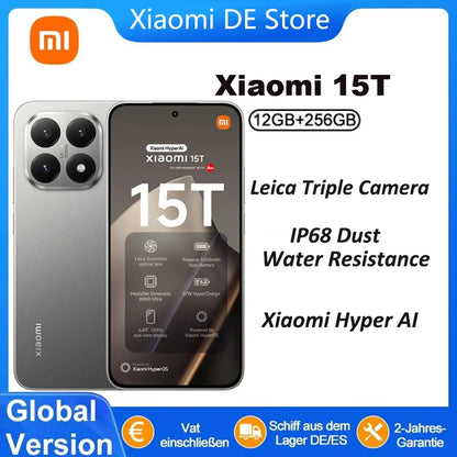 Xiaomi 15T 5G Smartphone Global Version 7.5mm Slim Body 6.83" AMOLED Display 120Hz MTK Dimensity 8400-Ultra CPU 5500mAh Leica Triple Camera Without Charger