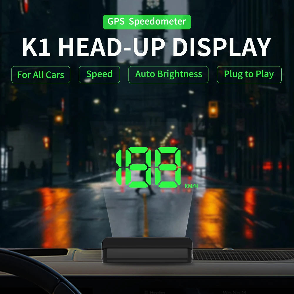 KWHUD HUD Head-up Display Car GPS Digital Speedometer Universal Speed Windshield Projector Plug&Play Auto Electronic Devices
