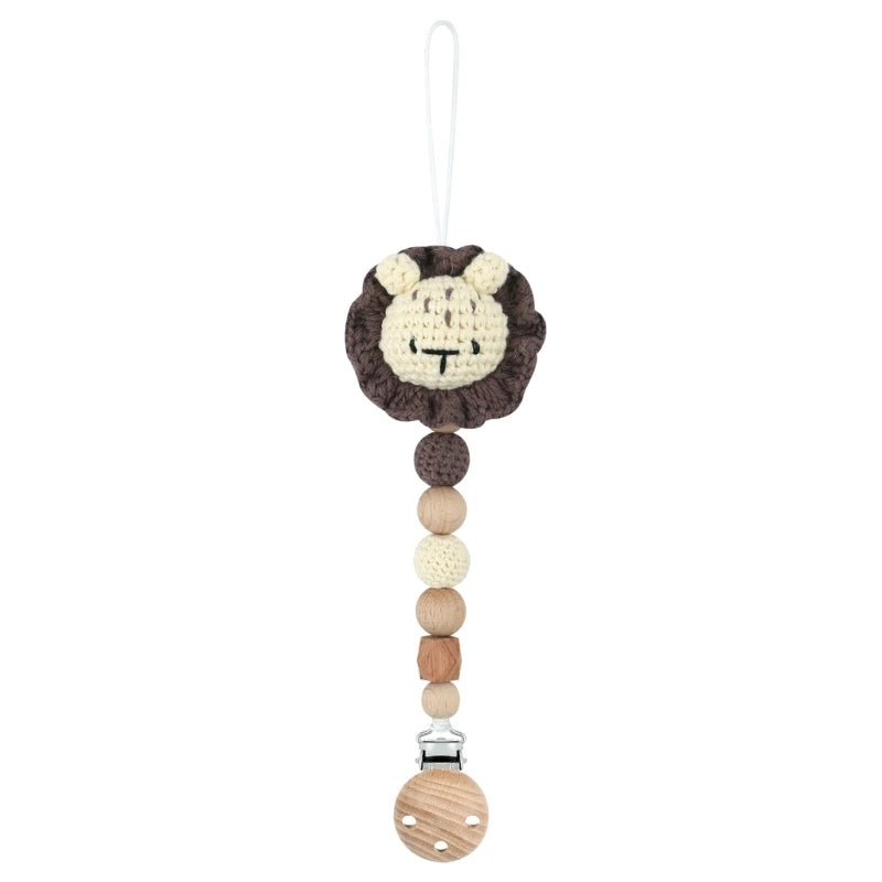 Baby Pacifier Clip Crochet Koalas Handbell Rattle Doll Teether Pacifier Chain Clips Set Dummy Chain Cartoon Teething Toy