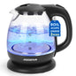 Aigostar Elfin Mini Borosilicate Glass Kettle with LED Lighting, 2200 W, 1 L Capacity, BPA-Free, Fast Boiling, Vacuum Protection