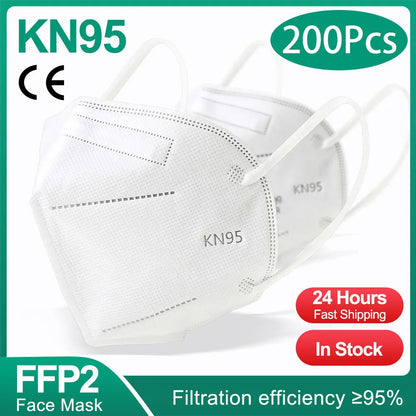 10-200Pcs FFP2 Masks kn95 Mascarillas KN95 Face Mask Filter 5Layers mascarillas quirurgicas homologadas Reusable Black FFP2 Mask