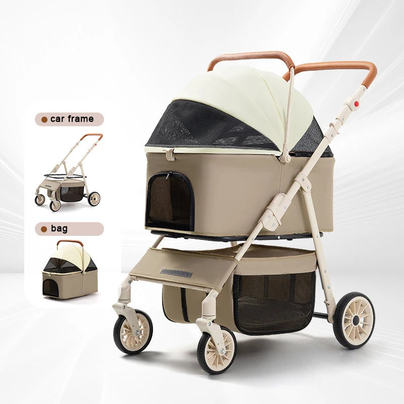 Cat Trolley Cat Stroller Outdoor Pet Stroller Dog Pet Carriers & Travel Products Pet Stroller Double