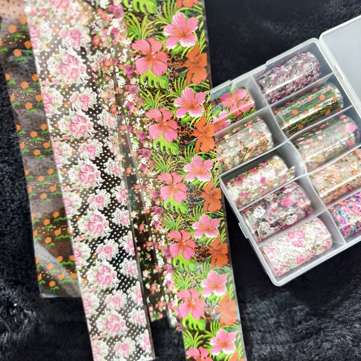 10Rolls Halloween  Flower Plaid Angel Marble  Bow Nail Foils Transfer Paper  Nail Art Stickers   Decal  Nails Decoration
